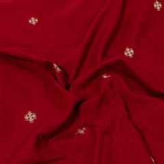 Maroon Colour Jamdani Cotton Jacquard Fabric