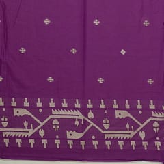 Purple Colour Jamdani Cotton Jacquard Fabric