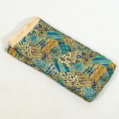 Multi Colour Tussar Silk Printed Fabric