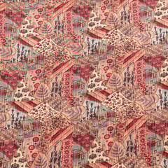 Multi Color Tussar Silk Printed Fabric