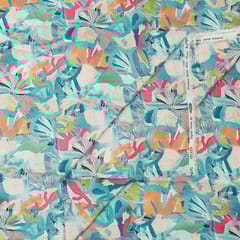 Multi Colour Modal Satin Printed Fabric