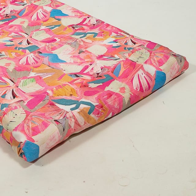 Multi Colour Modal Satin Printed Fabric