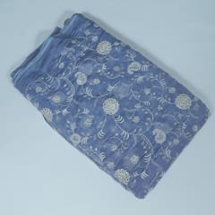 Move Colour Mal Chanderi Embroidered Fabric