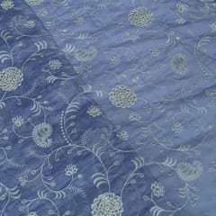 Move Colour Mal Chanderi Embroidered Fabric