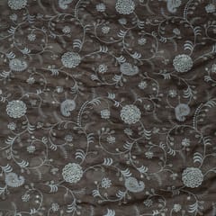 Move Colour Mal Chanderi Embroidered Fabric