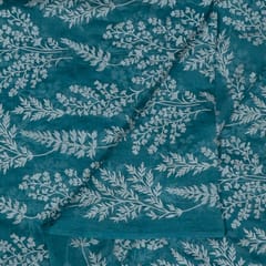 Sage Green Colour Mal Chanderi Embroidered Fabric