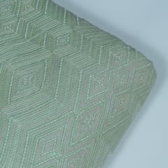 Move Colour Mal Chanderi Embroidered Fabric