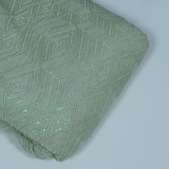 Move Colour Mal Chanderi Embroidered Fabric