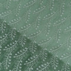 Black Colour Mal Chanderi Embroidered Fabric