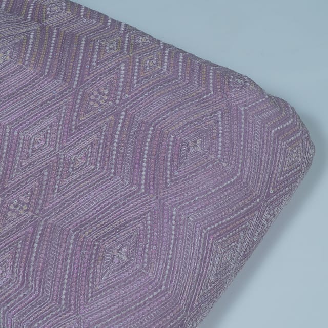 Move Colour Mal Chanderi Embroidered Fabric