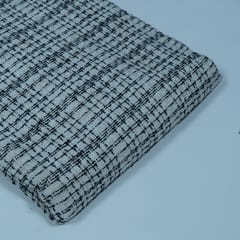 Black and Cream Colour Tweed Fabric