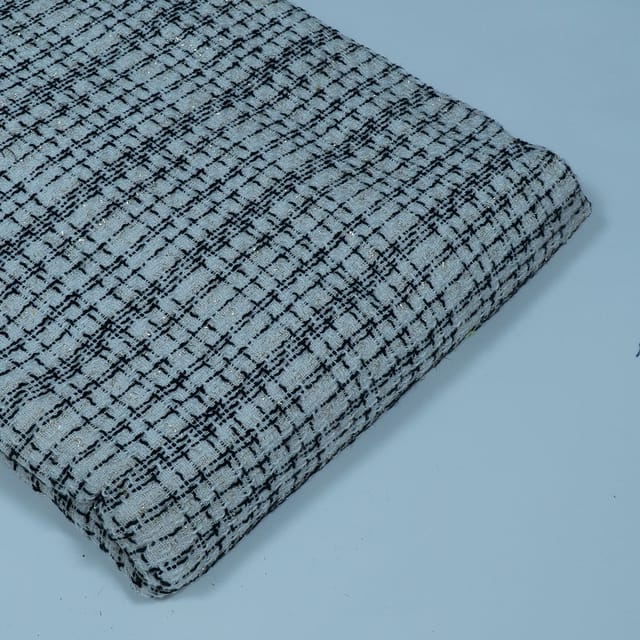 Black and Cream Colour Tweed Fabric