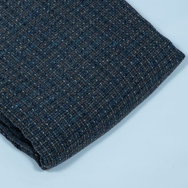 Grey Colour Sequins Tweed Fabric