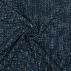 Grey Colour Sequins Tweed Fabric