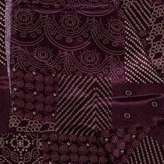 Purple Colour Crepe Printed Fabric
