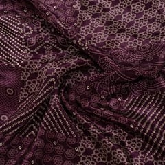 Purple Colour Crepe Printed Fabric