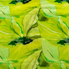 Parrot Green Colour Crepe Printed Fabric