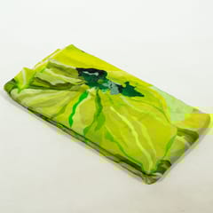 Parrot Green Colour Crepe Printed Fabric