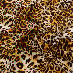 Brown Colour Crepe Printed Fabric