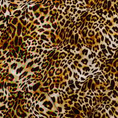Brown Colour Crepe Printed Fabric
