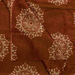 Brown Colour Tissue Crush Digital Printed Fabric