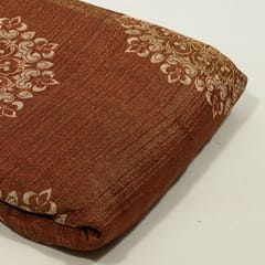 Brown Colour Tissue Crush Digital Printed Fabric