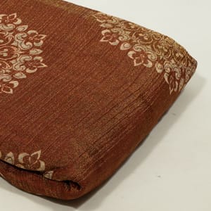 Brown Colour Tissue Crush Digital Printed Fabric