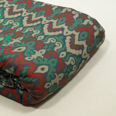 Green and Rust Colour Viscose Pashmina Printed Fabric