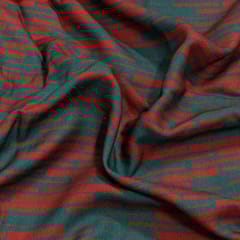 Green and Rust Colour Viscose Pashmina Printed Fabric