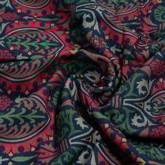 Blue Colour Viscose Pashmina Printed Fabric