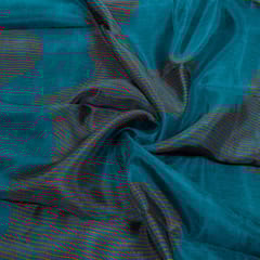 Blue Colour Viscose Habutai Silk Digital Printed Fabric