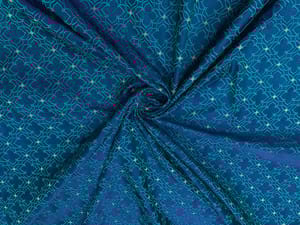 Navy Blue Colour Geometric Tanschui Silk Fabric Fabric