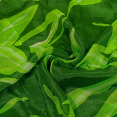 Green Colour Chiffon Digital Printed Fabric