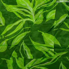 Green Colour Chiffon Digital Printed Fabric