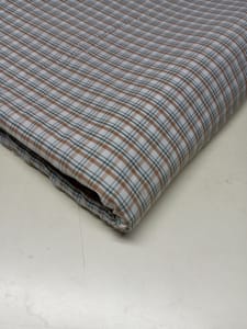Olive Brown Checks Yarn Dyed Cotton Fabric