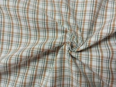Olive Brown Checks Yarn Dyed Cotton Fabric