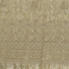 Dyeable Tissue Upada Embroidered Fabric
