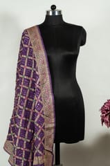 Purple Colour Modal Satin Bandhani Dupatta