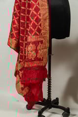 Red Colour Modal Satin Bandhani Dupatta