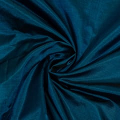 Black and Peacock Blue Colour Two Tone Pure Silk Fabric
