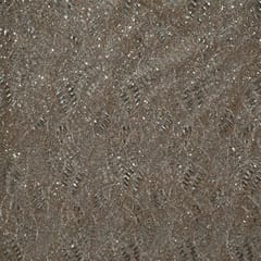 Brown Colour Imported Net Embroidered Fabric