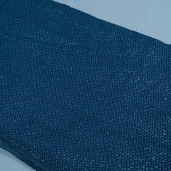 Blue Colour Denim Embroidered Fabric