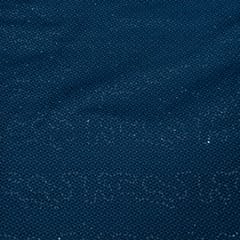 Blue Colour Denim Embroidered Fabric