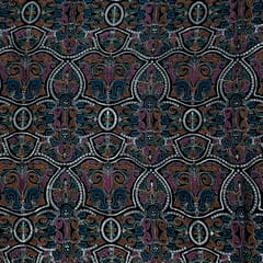 Black Colour Velvet Embroidered Fabric