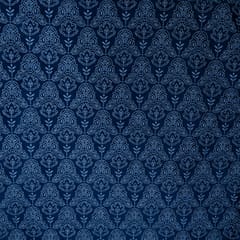 Blue Colour Denim Cutwork Embroidered Fabric