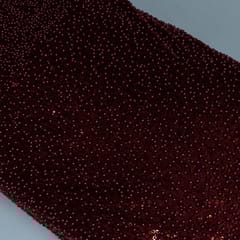 Maroon Colour Imported Net Embroidered Fabric