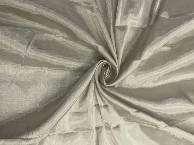 Silver Colour Plain Pure Tissue Fabric