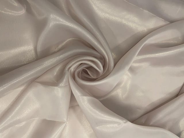 Light Beige Colour Plain Shimmer Organza Fabric