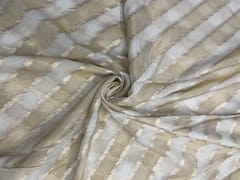 Golden Colour Stripes Dyeable Embroiderd Viscose Orgnaza Fabric