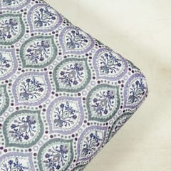 Multi Colour Velvet Print with Embroidery Fabric (1.90Meter Piece)